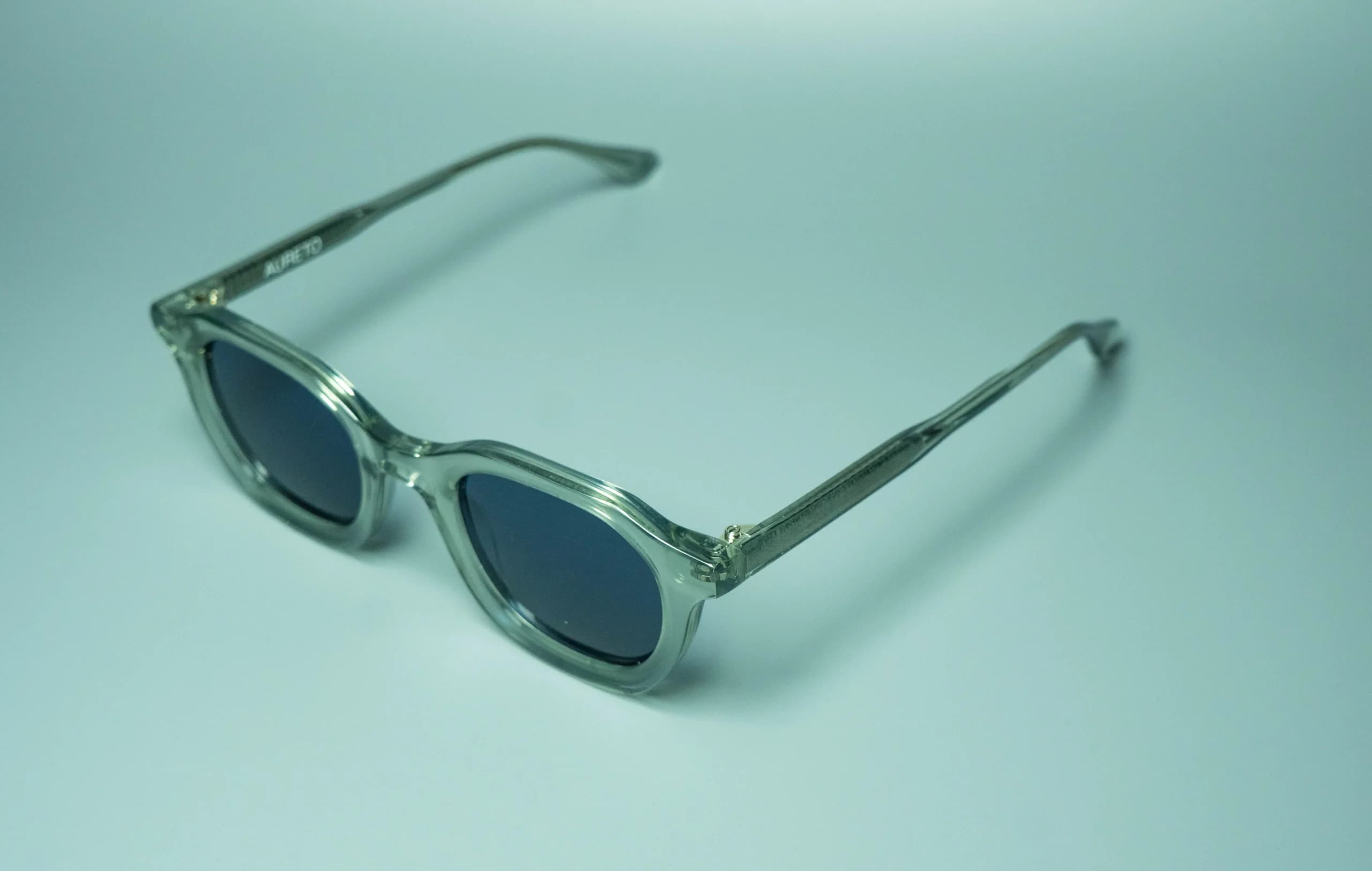 Lumen – Unisex Clear Round Acetate Sunglasses | Aureto view 2