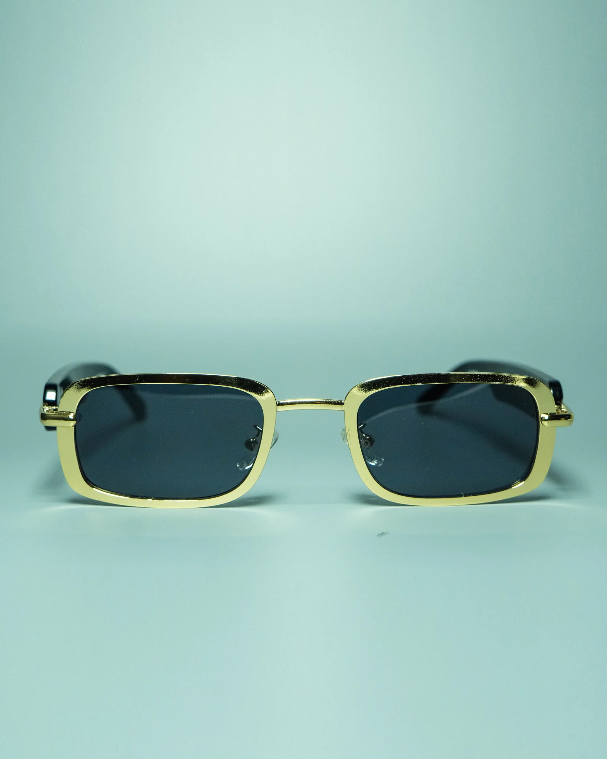 Valen Gold – Unisex Rectangular Metal Sunglasses | Aureto view 4