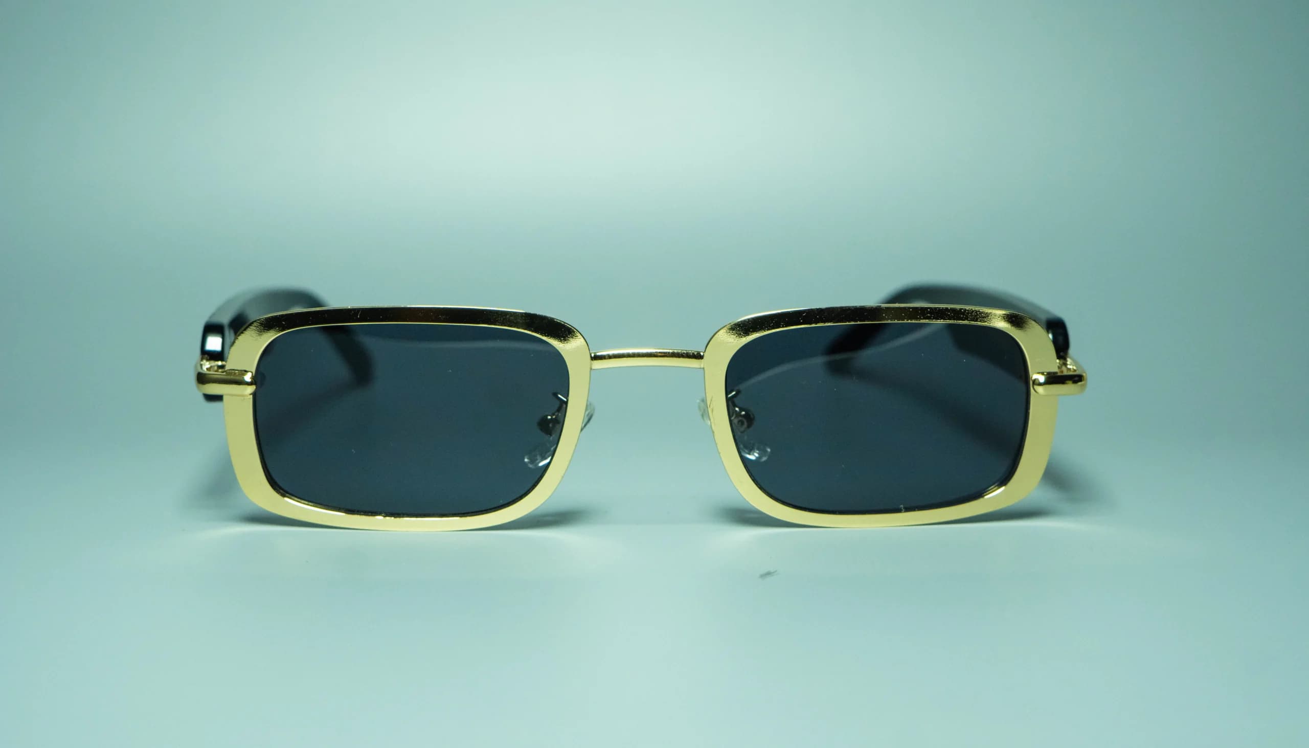 Valen Gold – Unisex Rectangular Metal Sunglasses | Aureto view 5