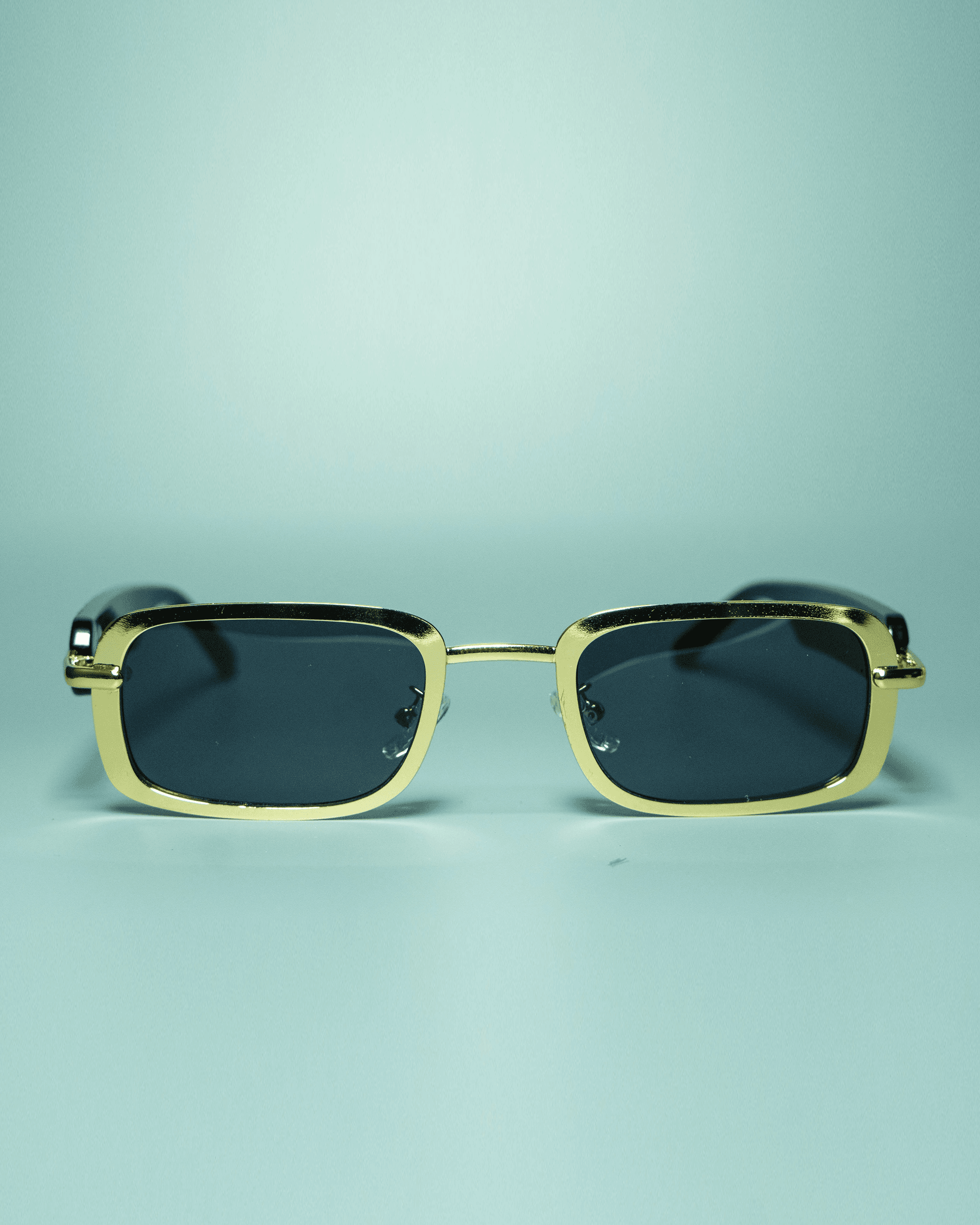 Valen Gold – Unisex Rectangular Metal Sunglasses | Aureto view 2